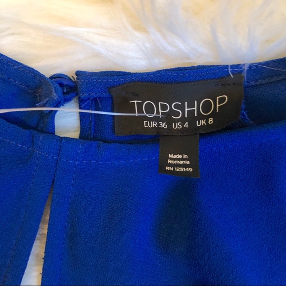 TopShop Tie Front Mini Dress {Royal blue} - Picture 6 of 8